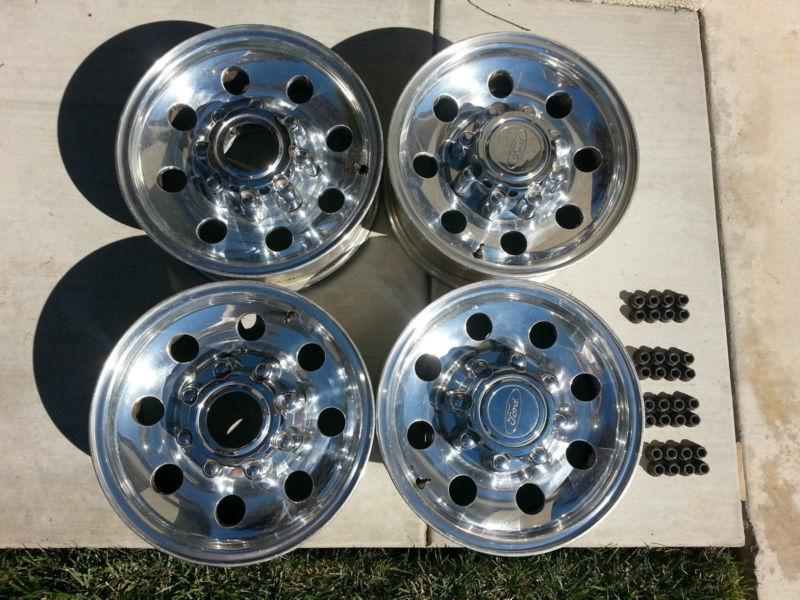 Set of 16" factory oem ford f250 f350 excursion wheels w/center caps & lug nuts