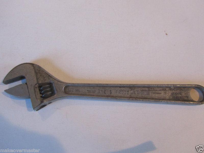 Vintage proto los angeles 712-s 12" adjustable wrench good used condition