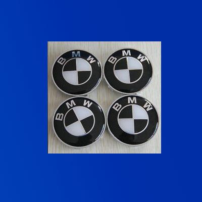 Euro style black white bmw wheel center cap 68mm 3 5 7 series set of 4 