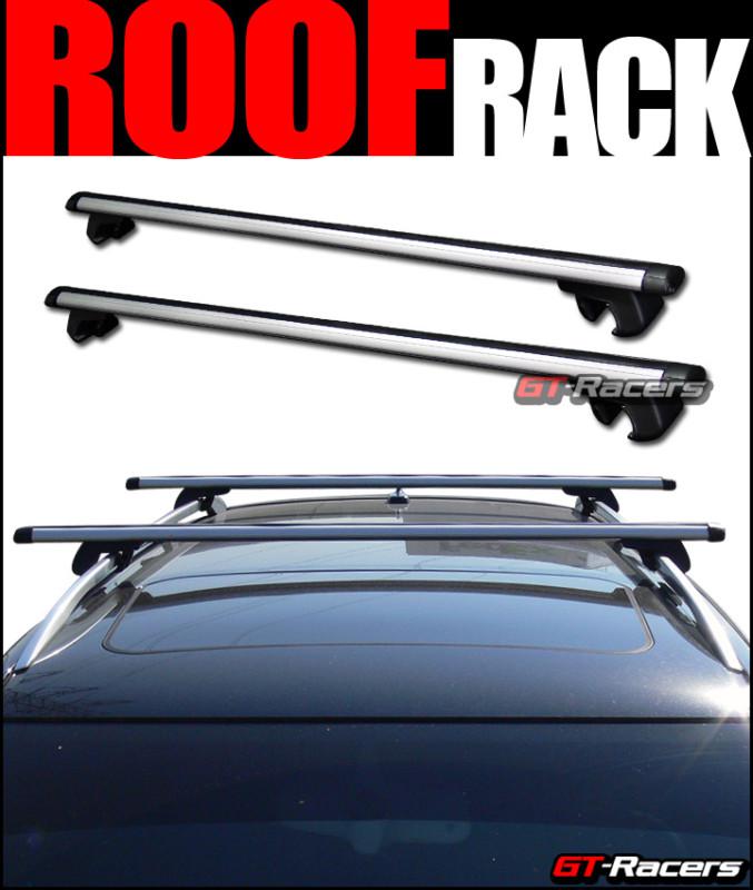New pair 54" aluminum universal roof top rail rack cross bars carrier adjustable