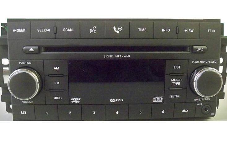 Chrysler dodge jeep radio 6 disc mp3 cd dvd player sirius aux in req 05064933ad