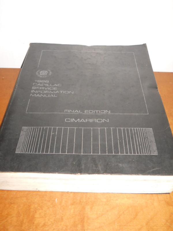 1986 cadillac cimarron used  h-2310 "final edition" service information manual