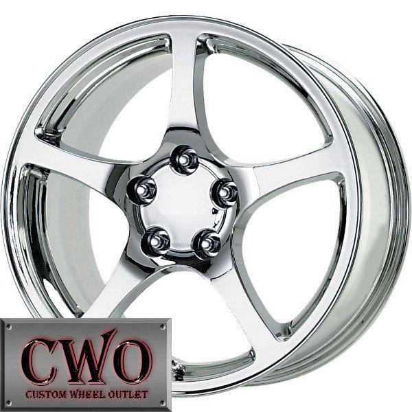 17 chrome replica c5 wheels rims 5x4.75" 5 lug chevrolet chevy corvette