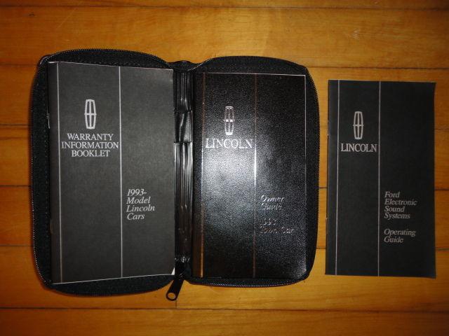 1993 lincoln town car owners manual
