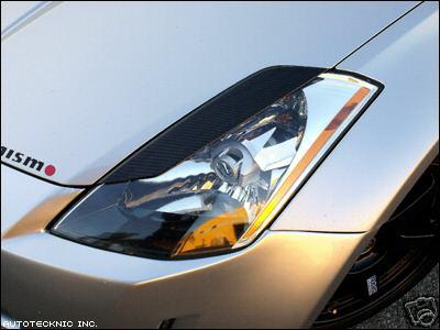 03 04 05 06 07 nissan 350z z33 aut design carbon fiber headlight covers eyelids