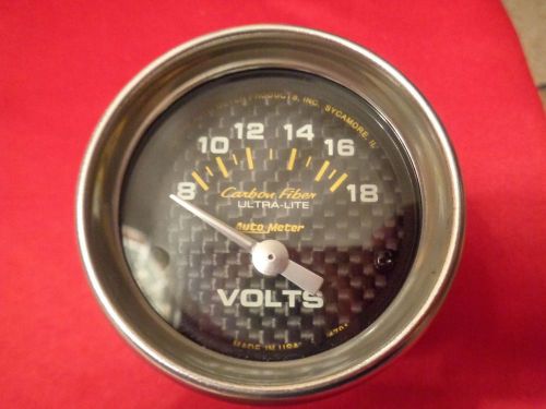 Autometer carbon fiber voltmeter gauge