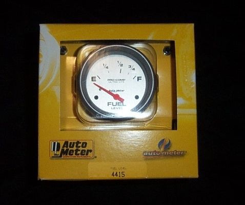 Auto meter pro comp ultra lite silver 2 5/8&#034; fuel gauge 4415 new