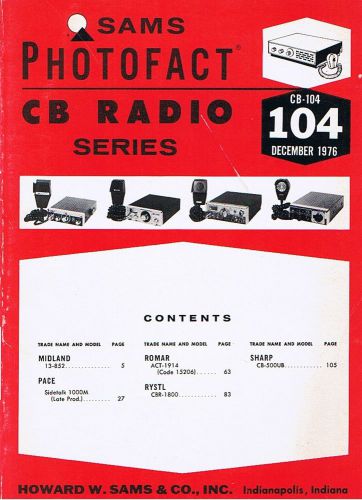 1976 cb radio service photofacts romar rystl cbr-1800 sharp 500ub midland 13-852