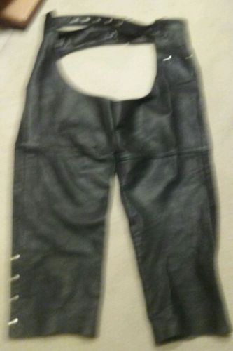 Mens leather sheen usa motorcycle chaps size 3xl