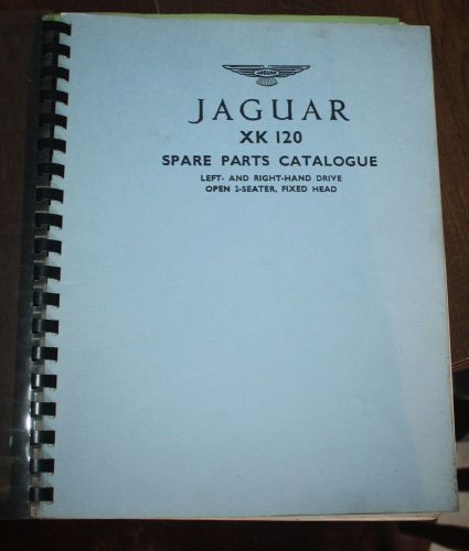 Jaguar xk120 spare parts catalogue coupe roadster fixed drop head catalog