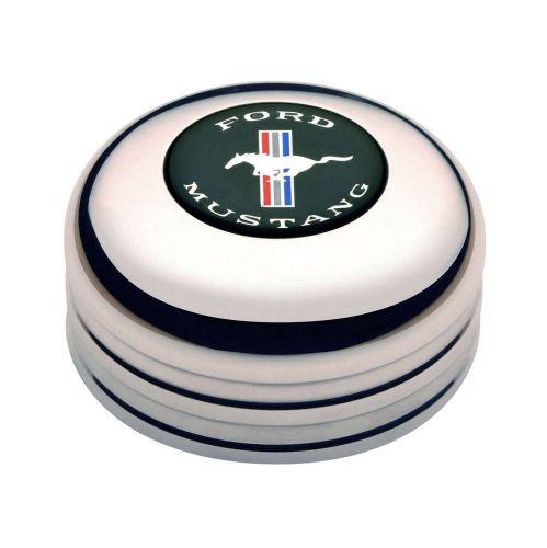 Gt performance products gt3 horn button ford mustang logo polished p/n 11-1025