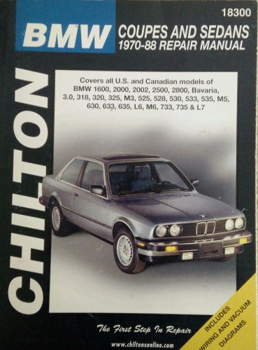 Chilton bmw coupes and sedans 1970-88 repair manual 18300