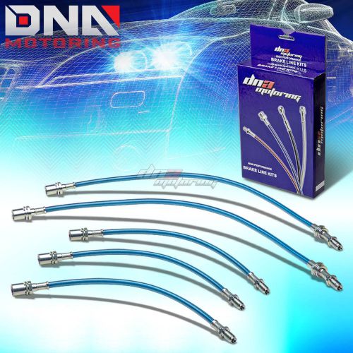For 90-93 integra db da blue stainless steel hose braided drum brake line/hose