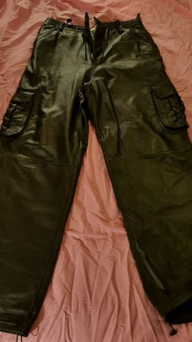 Wilsons m julian black leather men&#039;s size 32 cargo motorcycle pants