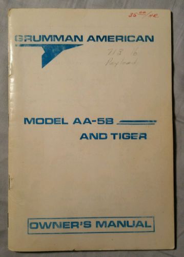 Nice grumman american aa-5b tiger owner manual