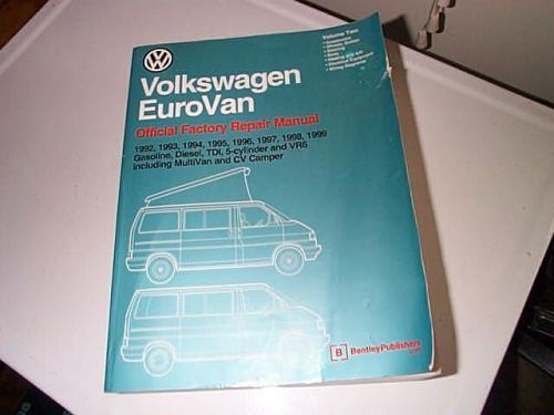 Bentley volkswagen (vw) eurovan official factory repair manual: 1992-1999 vol 2