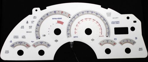 150mph indiglo glow gauge face white g3 kit for 97-01 1997 2001 chevy camaro z28