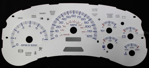 120mph indiglo glow gauge dash face silver reverser for 02-05 chevy trail blazer