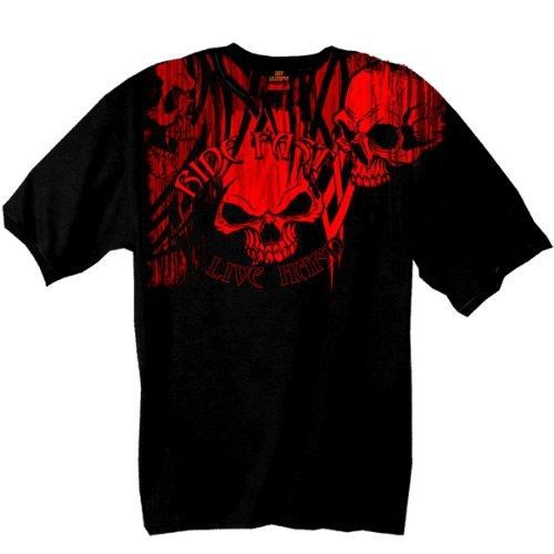 Hot leathers over the top skull short sleeve tee (black, xx-large)