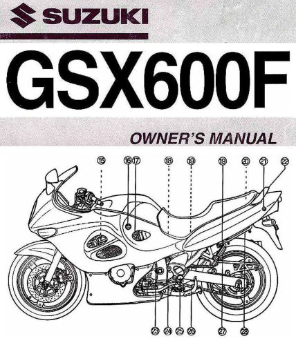 2002 suzuki gsx600f katana motorcycle owners manual -gsx 600 f-gsx600-suzuki