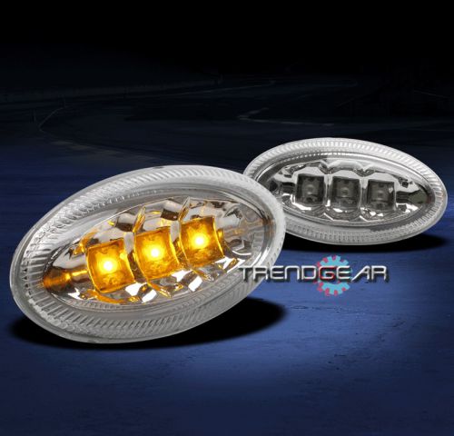 Universal bumper yellow led signal oval side marker lights dodge eagle ford gmc