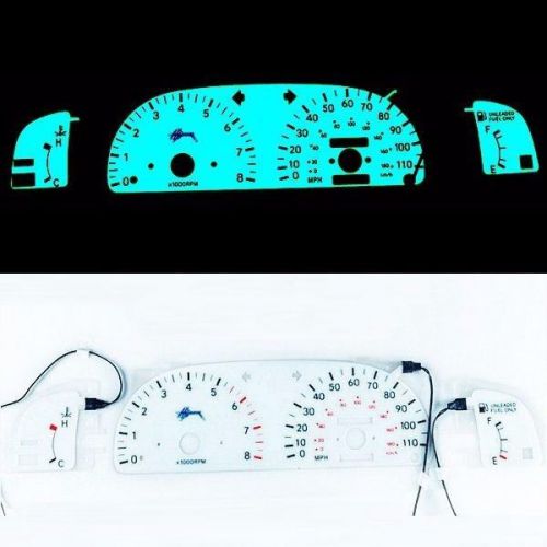 Indiglo glow gauge dash white face el cluster for toyota tacoma 95-97 with tach