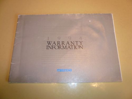 1994 mazda warranty information booklet - glove box