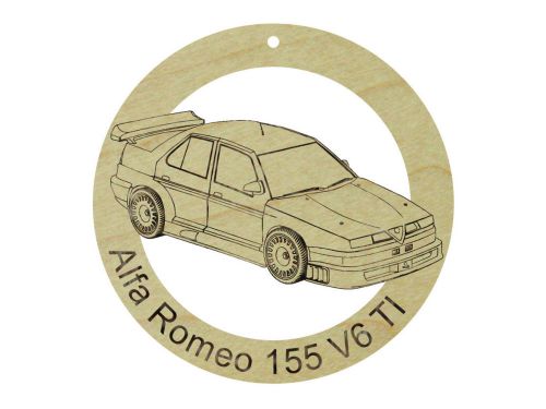 Alfa romeo 155 v6 ti natural hardwood ornament sanded finish laser engraved