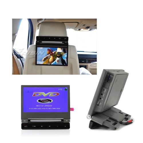 Es398mo 9&#034; hd digital screen car headrest monitor dvd/usb/sd player rmvb ir/fm