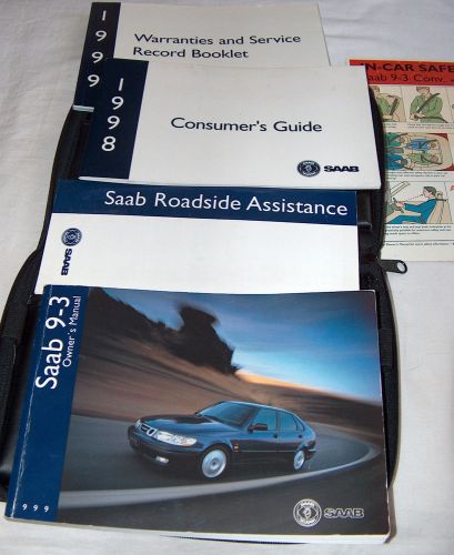 1999 saab 9-3 vehicle car owner user guide manual warranty service book zp cover