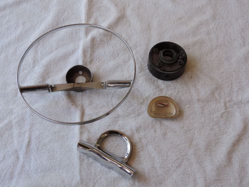 57 chevy bel air &amp; 210 steering wheel chrome horn ring &amp; components