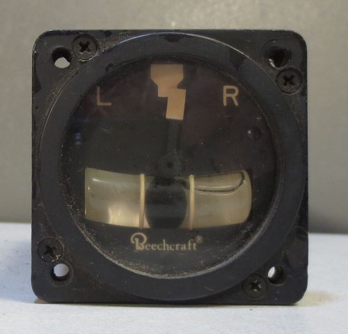 Vintage beechcraft turn and bank 50-384110 aircraft indicator gauge