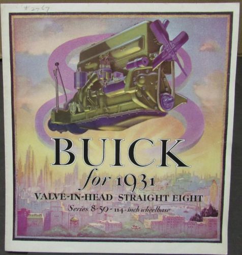 1931 buick straight 8 series 8-50-114 color sales brochure original