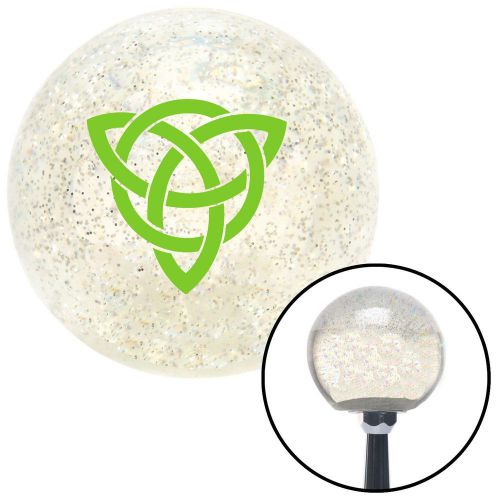 Green celtic design #2 clear metal flake shift knob with m16 x 1.5 insertlever
