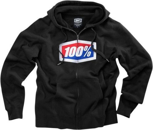 100% official mens zip up hoodie black/white/red