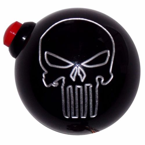 Punisher skull push button side mount black shift knob for line loc, nitrous nos