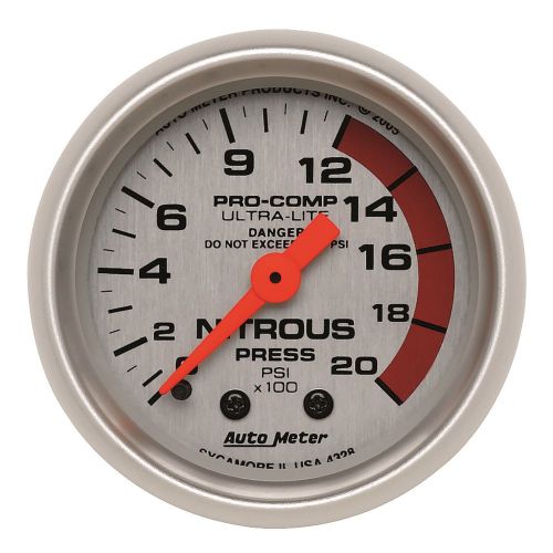 Auto meter 4328 ultra-lite; mechanical nitrous pressure gauge