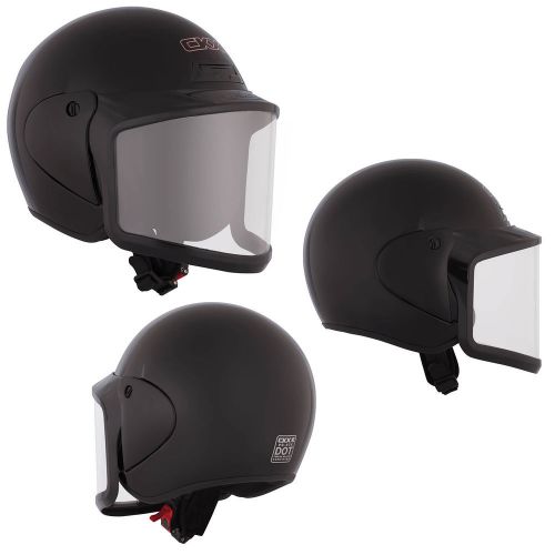 Snowmobile helmet open face double lens xsmall black ckx vg-975 w/ quick attach