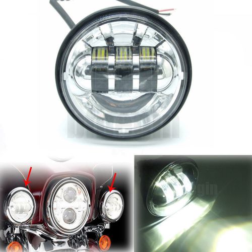 4-1/2&#034; 6 cree chrome led motorcycle black auxiliary passing foglight for harley