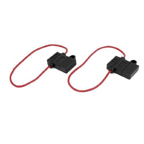 Amico bh708 vehicle car blade fuse holder case black 2pcs w 16 awg wire