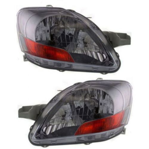 New set of 2 left &amp; right side head lamp lens and housing fits toyota yaris
