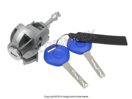 Bmw e46 left door lock cylinder w/key genuine +1 year warranty