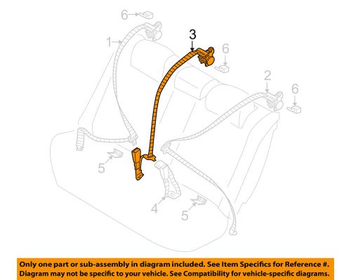 Kia oem 07-09 amanti rear seat belts-center belt assembly 898103f51026