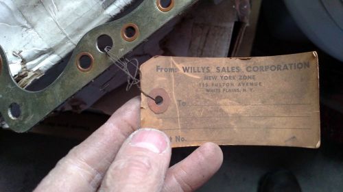 Vintage nos willys head gasket with hang tag