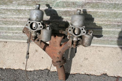 Triumph tr3 or early tr4 used carb &amp; manifold set w/exhaust manifold