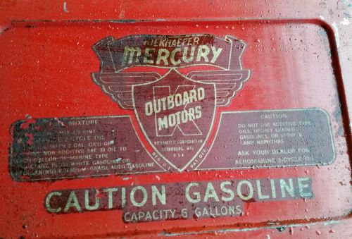 Vintage mercury gas can fuel tank mercury gas tank outboard motor 6 gallon can