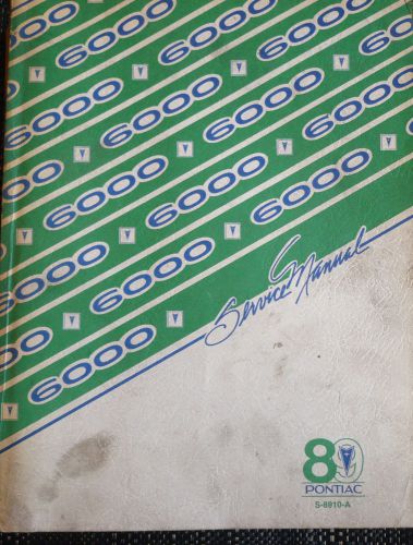 1989 pontiac 6000 series shop service manual