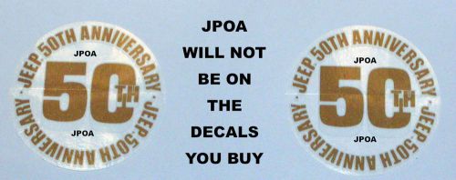 Nos 2 jeep 50 anniversary decals in used oem jeep factory envelope for all jeeps