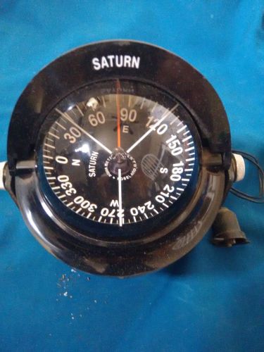 Aqua meter lighted saturn model 148 bracket mount off-shore compass w/ navagrid