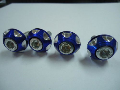 Car deep blue stainless steel license plate screws x 4 pieces no.21